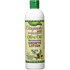 Africa's Best Originals olive oil growth lotion bottle, lightweight hydration for all hair types.