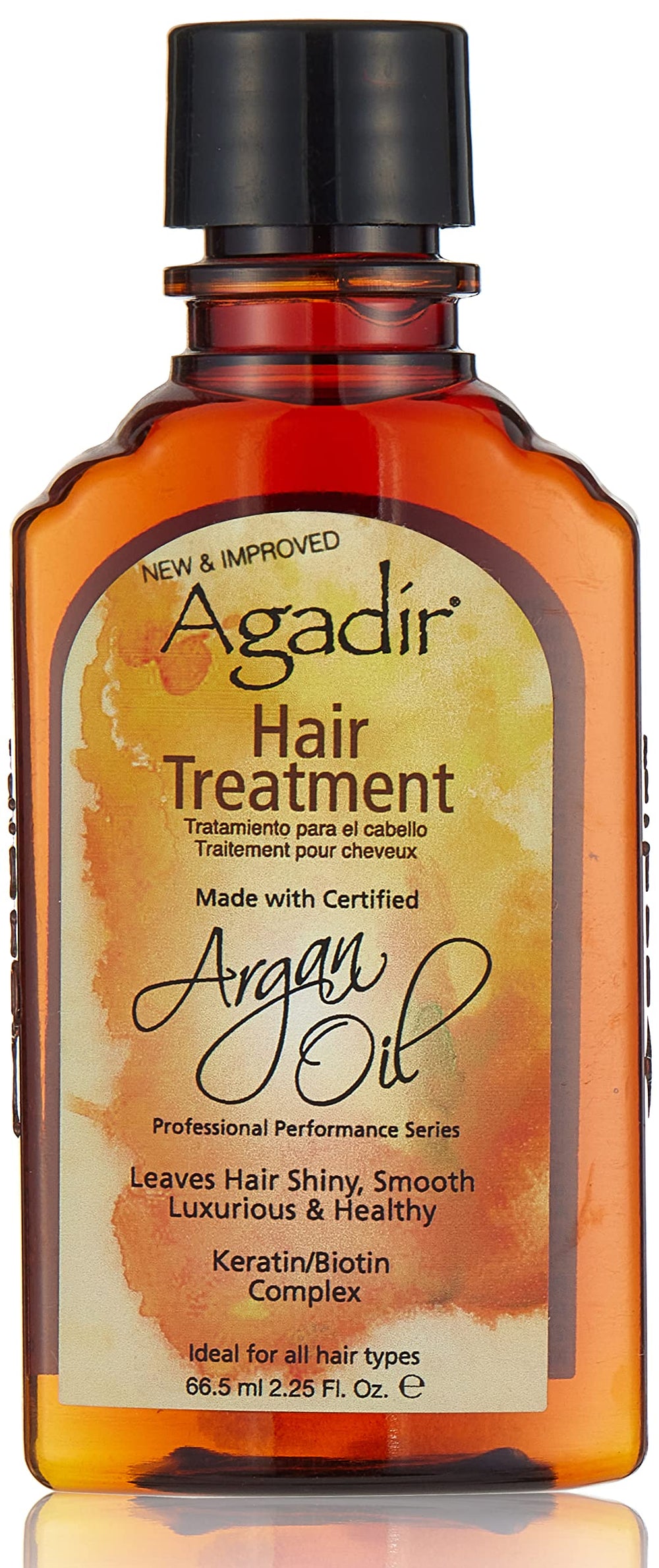Agadir Argan Oil Hair Treatment bottle shows premium packaging and easy hydration.