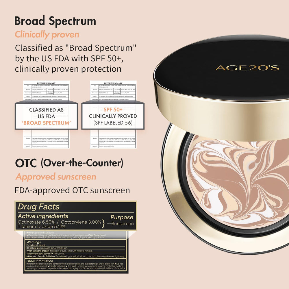 AGE 20's Signature Essence Pact compact case with puff enables quick touch ups.