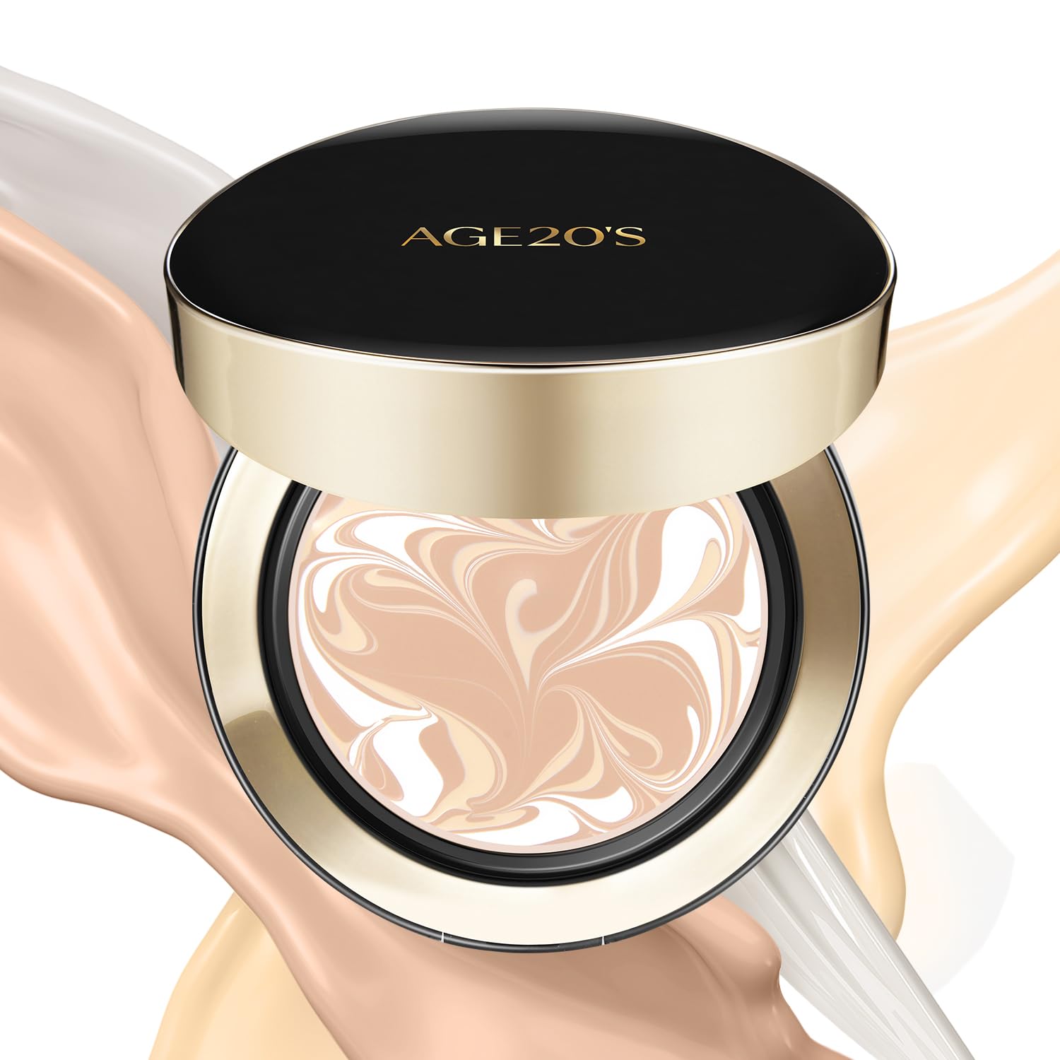 AGE 20's Signature Essence Pact SPF 50+ porcelain lid, portable sun protection and lightweight coverage.