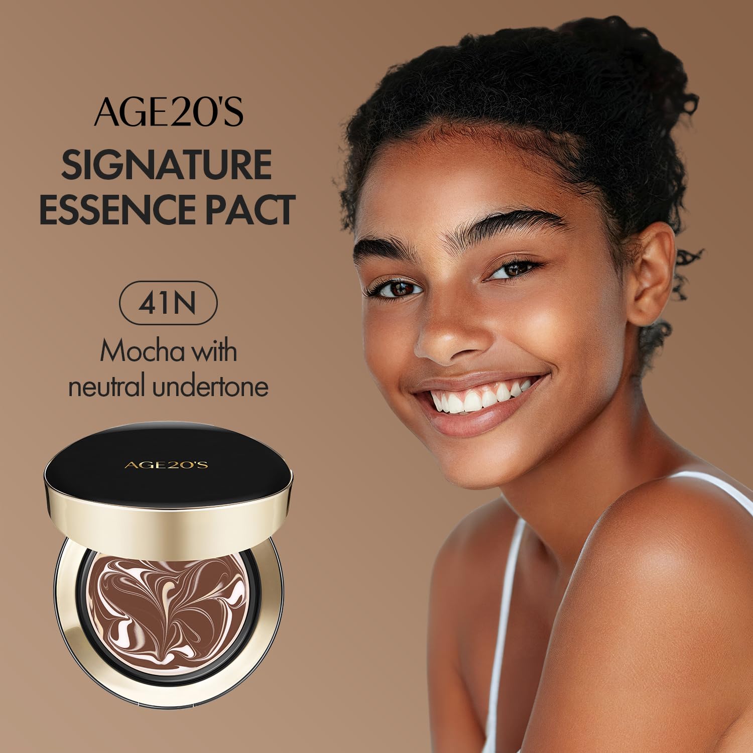AGE 20's Signature Essence Pact ingredient essence visual hints at skin-nourishing benefits.