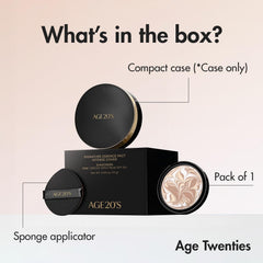 AGE 20's Signature Essence Pact SPF 50 skin texture-smoothing swatch.