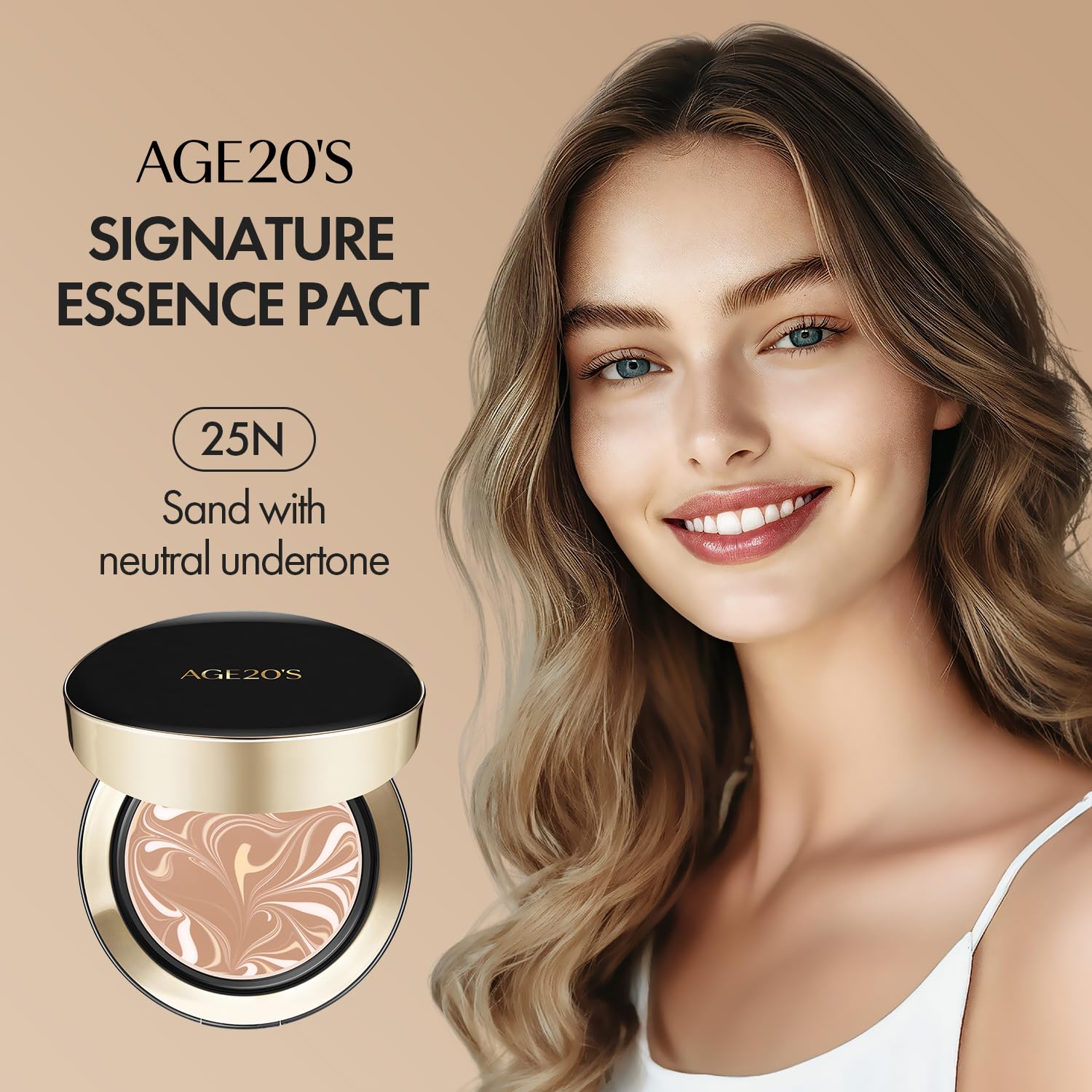 AGE 20's Signature Essence Pact SPF 50+ travel-friendly packaging for easy daily touch-ups.