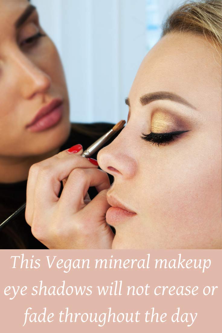 Ageless Derma Creamy Mineral Baked Eyeshadow Duo med-taupe swatch shows warm neutral tone.