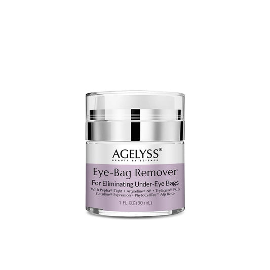 Agelyss Eye-Bag Cream bottle front showing premium packaging and hydration
