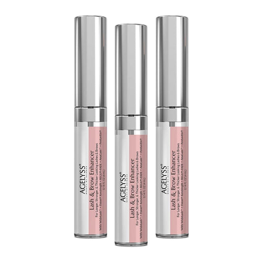 Agelyss Lash & Brow Enhancer bottle close-up for fuller lashes and brows