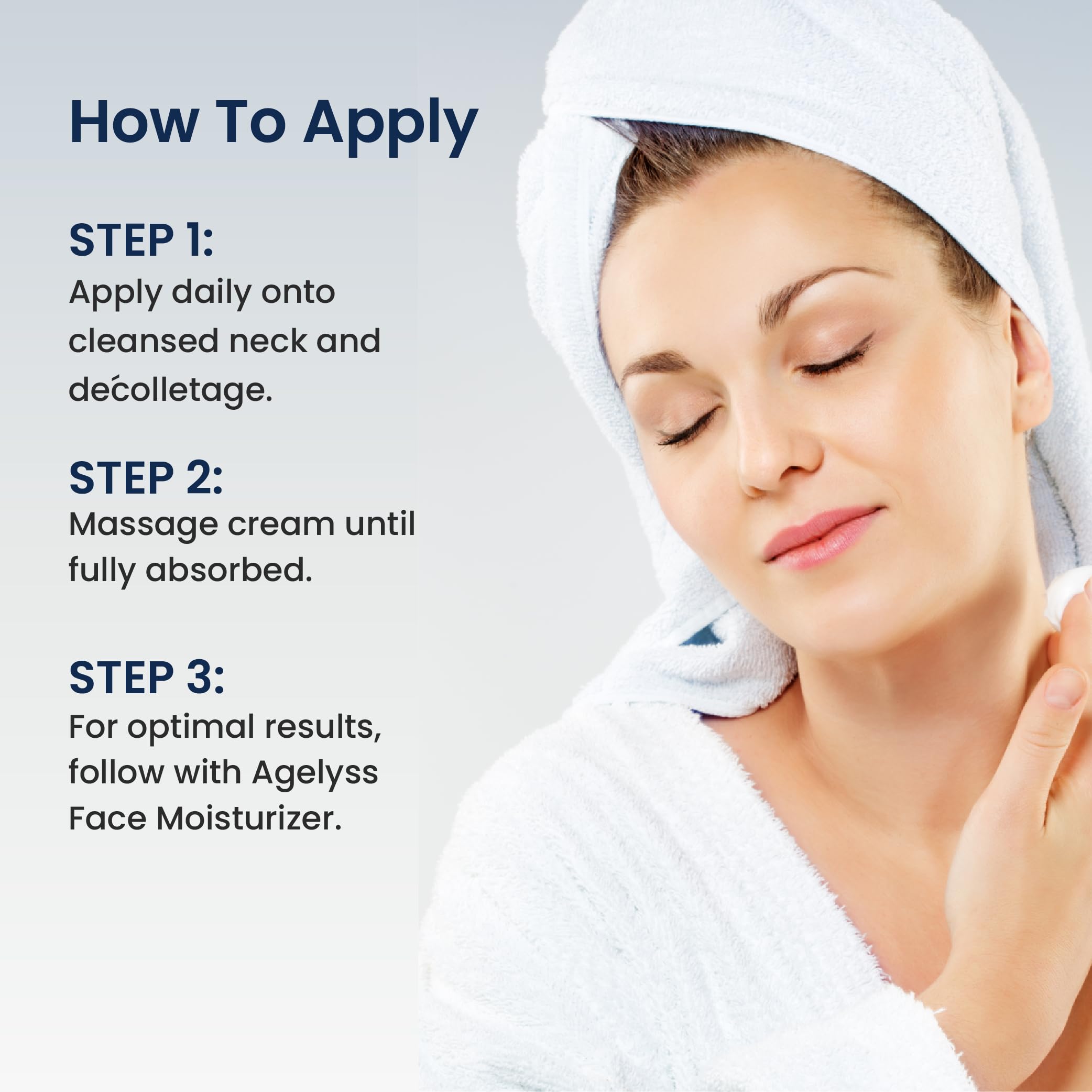Agelyss Neck Firming Cream pepha-tight ingredient depiction signals firming-inspired benefits.