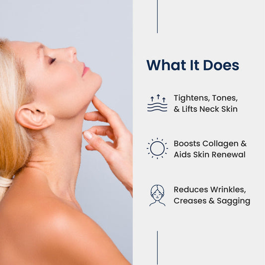 Agelyss Neck Firming Cream silky texture swatch indicating smooth application.