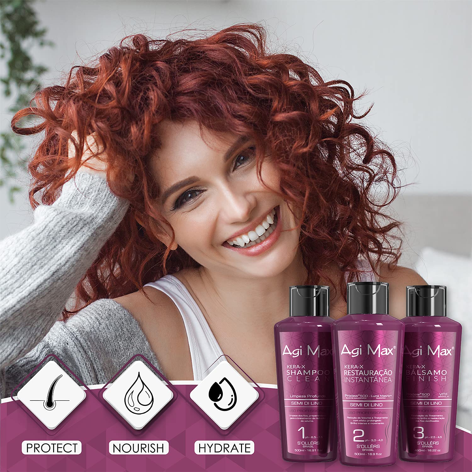 Finished Agi Max keratin look silky smooth frizz-free hair