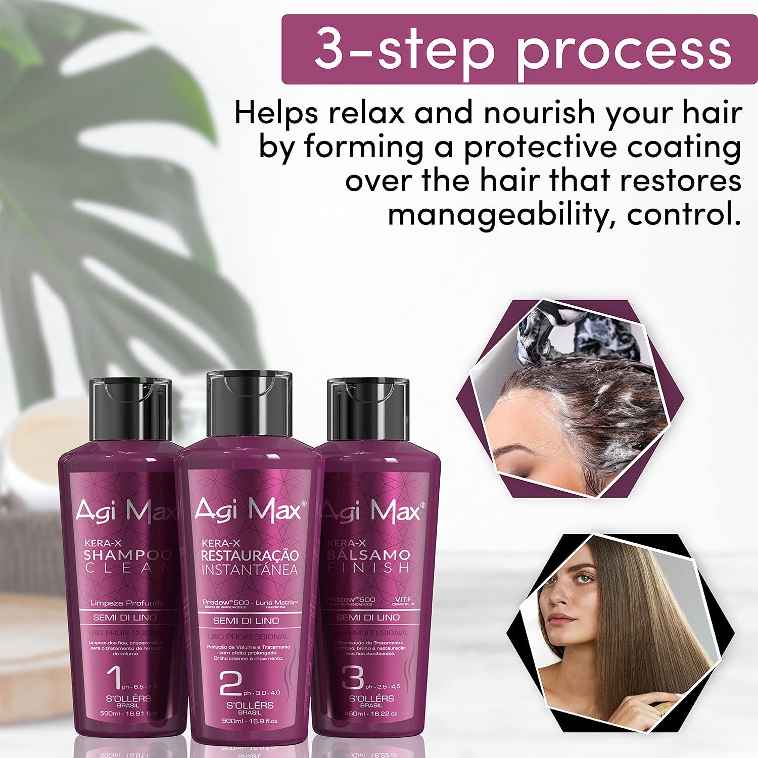 Agi Max keratin step-1 deep clean applied to hair