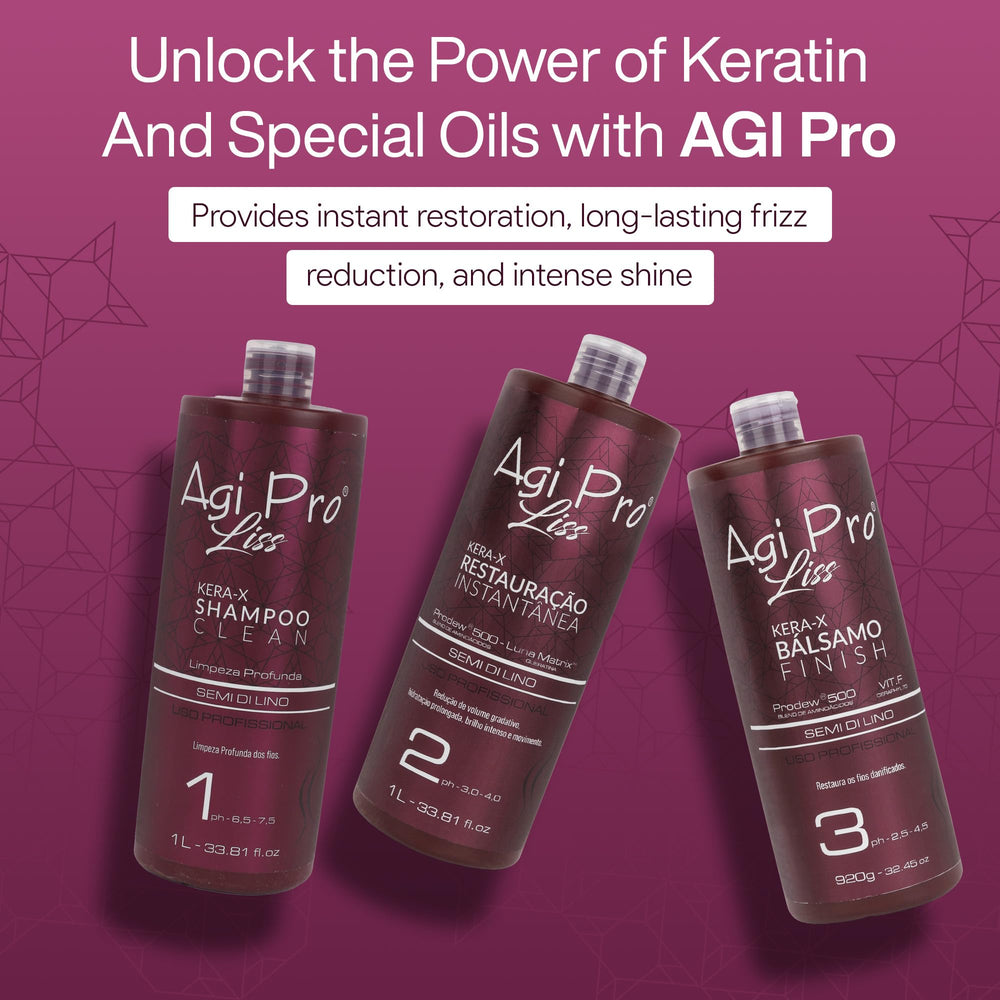 AGI PRO LISS before-after scene implying frizz reduction