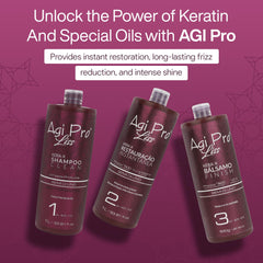 AGI PRO LISS before-after scene implying frizz reduction