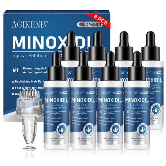 AGIKENB 8-pack minoxidil serum bottle for long-term scalp care