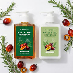 Agodafoo Batana Oil Conditioner bottle highlighting hair repair and moisture.