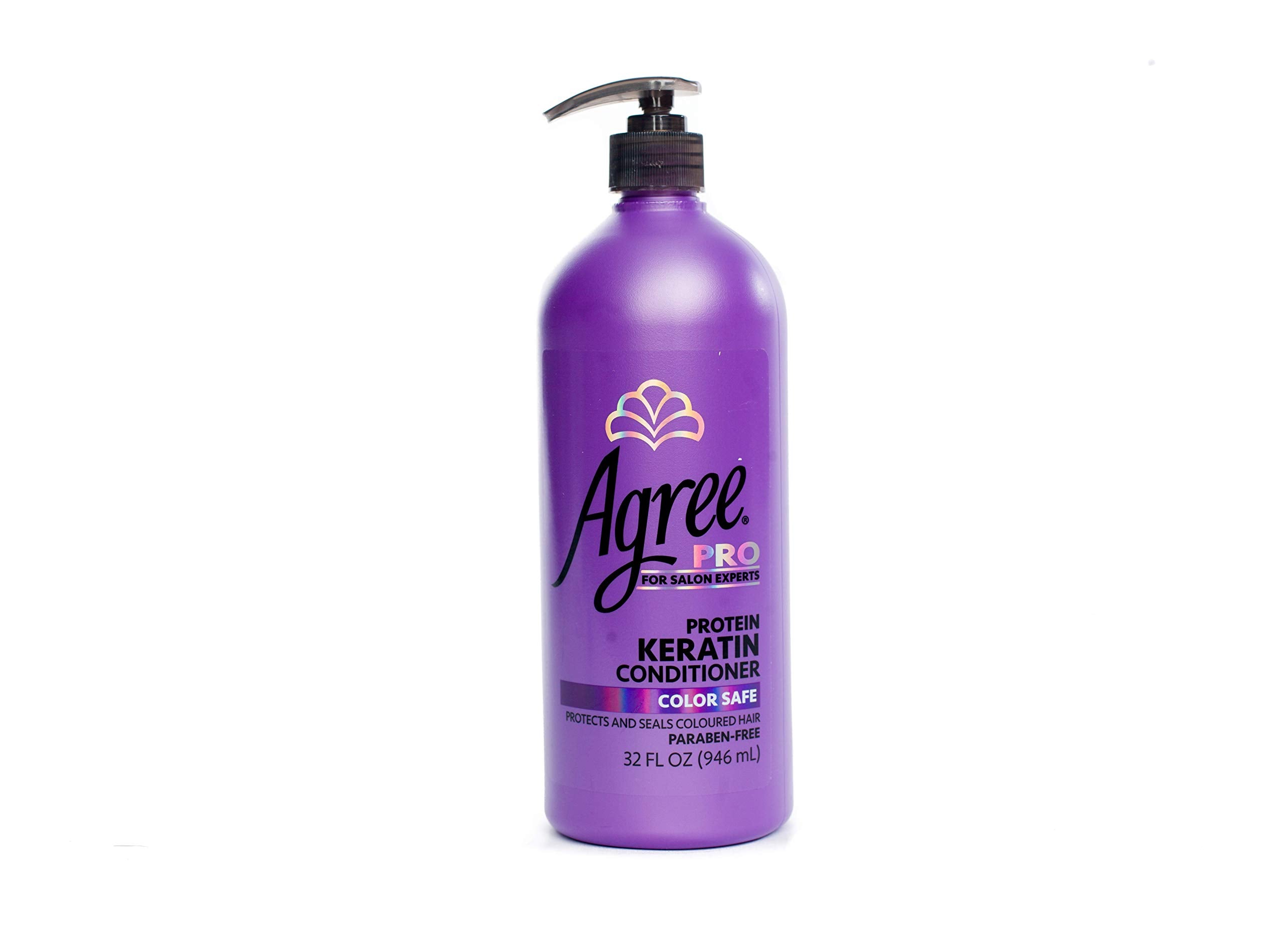 AGREE Keratin Conditioner bottle front view, color-safe formula for salon-quality hair care.