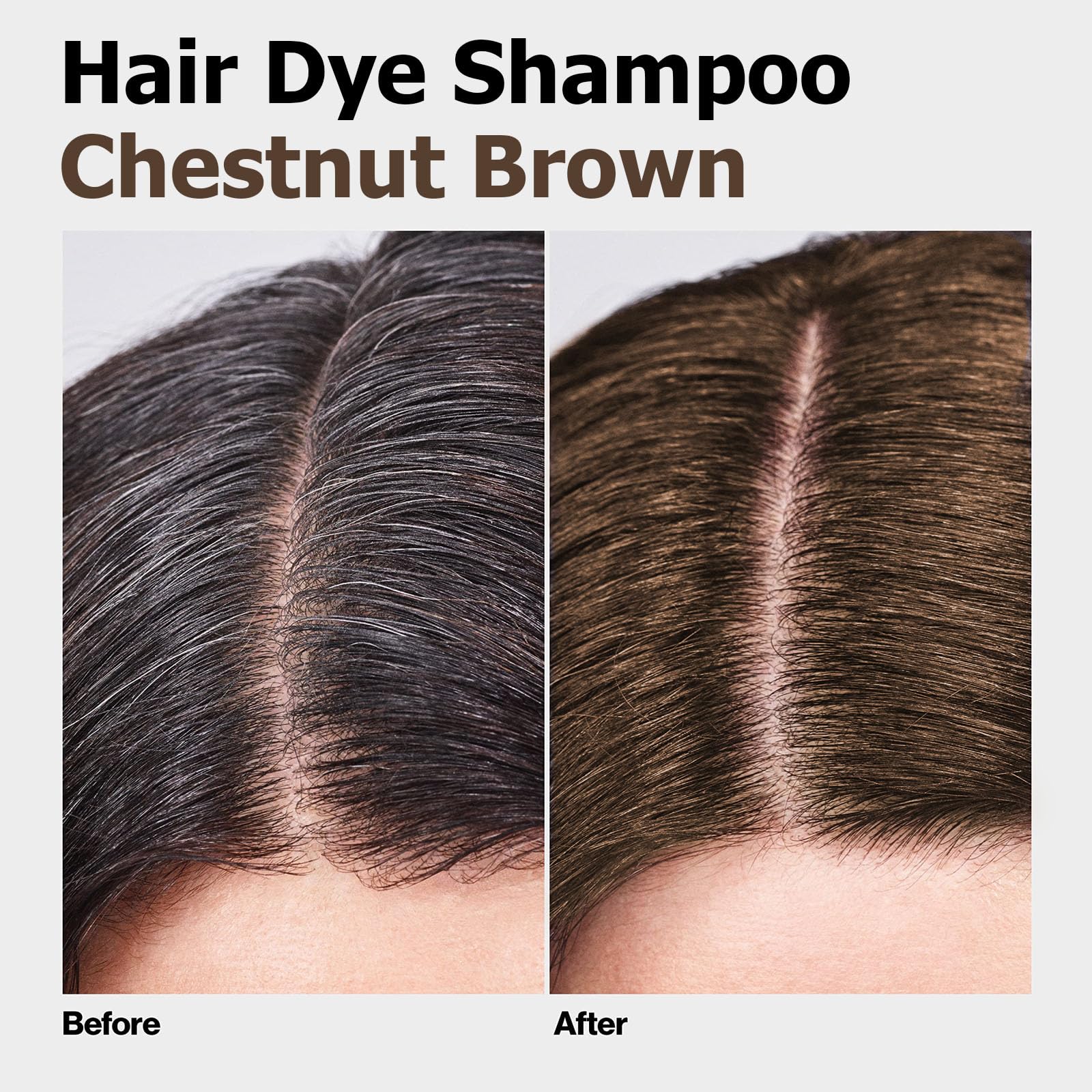 Applying Agthyuve Hair Dye Shampoo on dry hair for quick color.