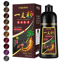 Agthyuve 3 in 1 hair dye shampoo application on dry hair for color and conditioning.