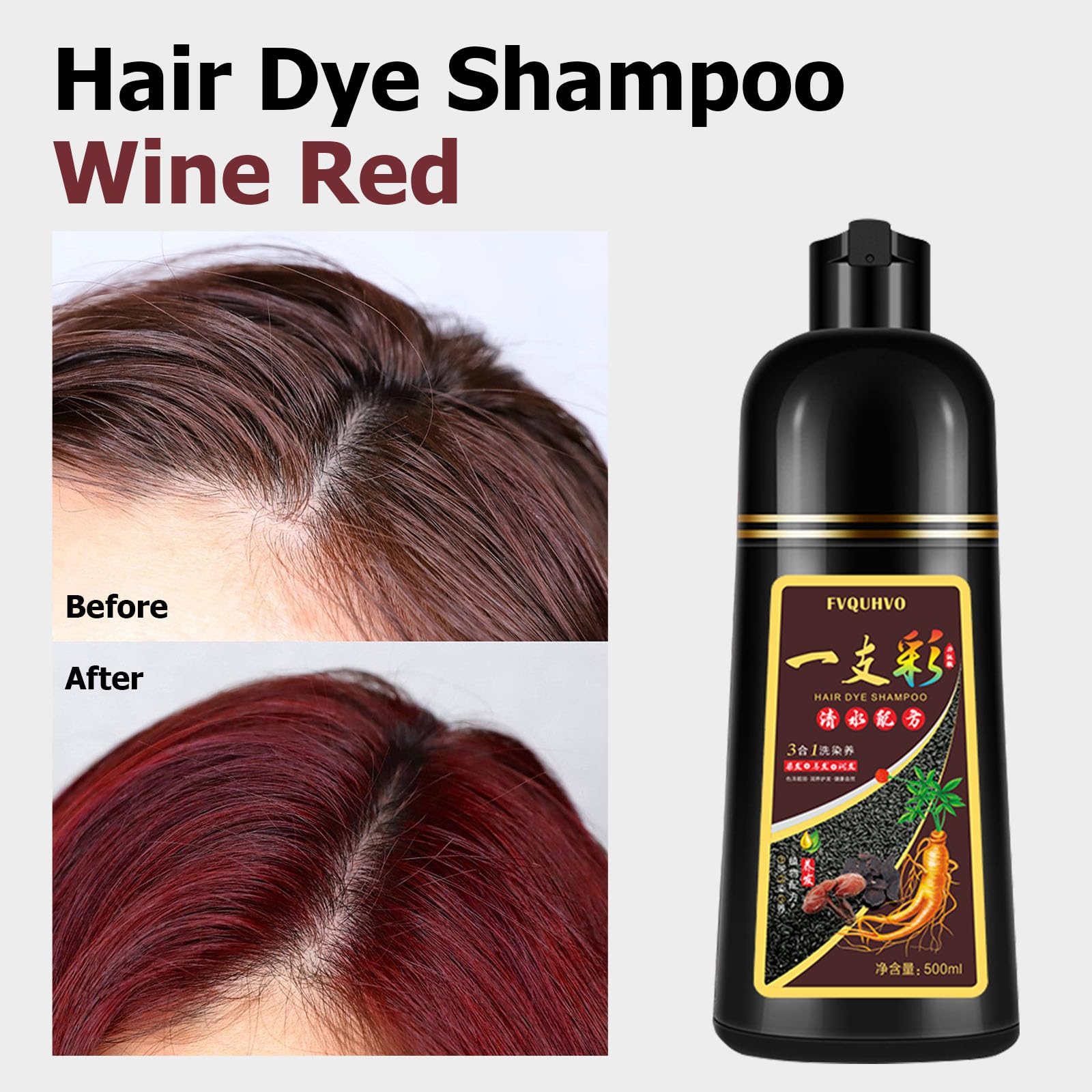 Agthyuve hair dye shampoo bottle; close up showing easy at home color.