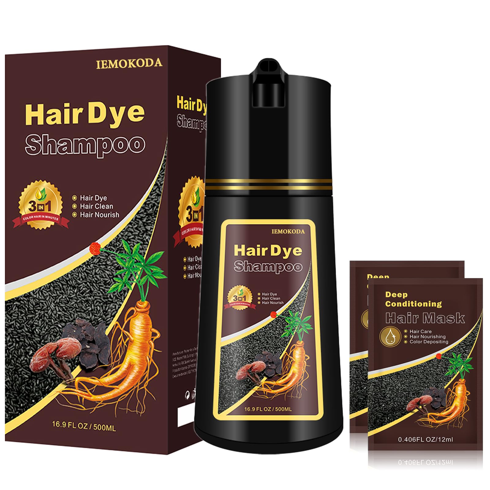Agthyuve light brown hair dye shampoo bottle for easy home color.