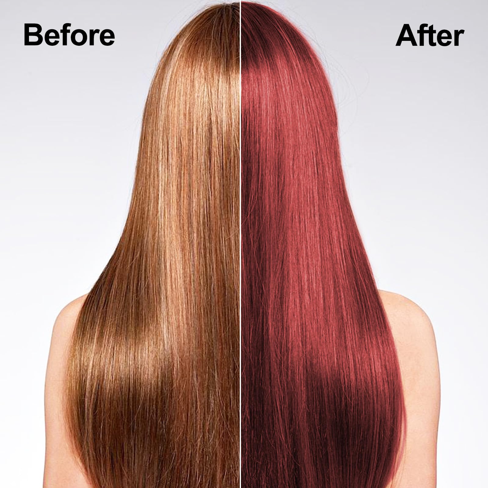 Applying Agthyuve Wine Red shampoo to gray roots for coverage