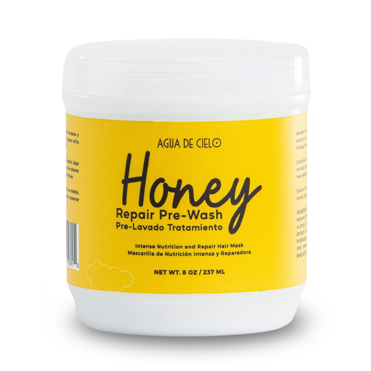 Agua de Cielo Honey Repair pre-shampoo bottle showing moisture protection before washing