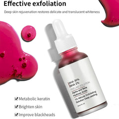 AHA 30% + BHA 2% peeling solution application showing step-by-step use