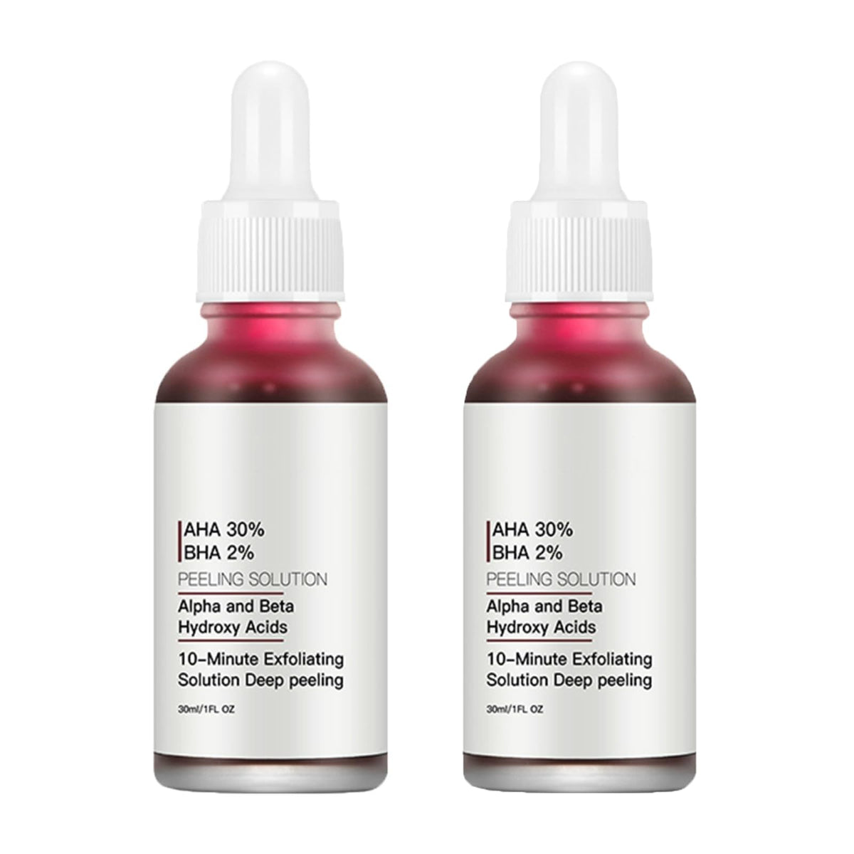 AHA 30% + BHA 2% peeling solution bottle for at-home exfoliation and pore refinement