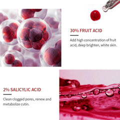 AHA 30% + BHA 2% peeling solution texture close-up for even application