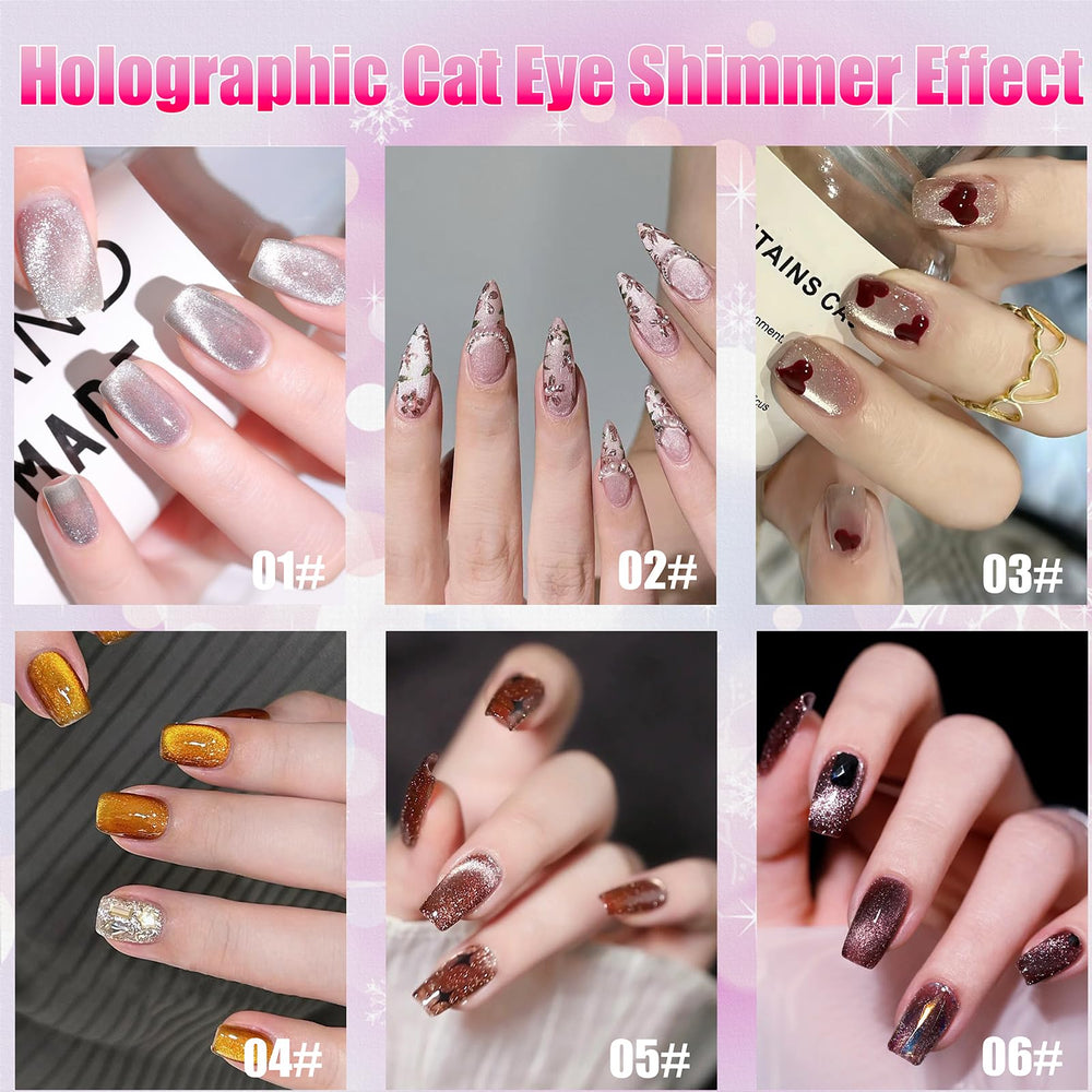 AHAMIOU cat eye gel polish kit dark brown for rich depth.