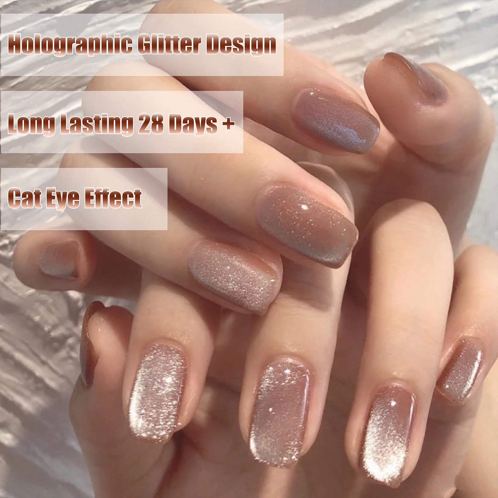 AHAMIOU cat eye gel polish kit orange for bold accents.