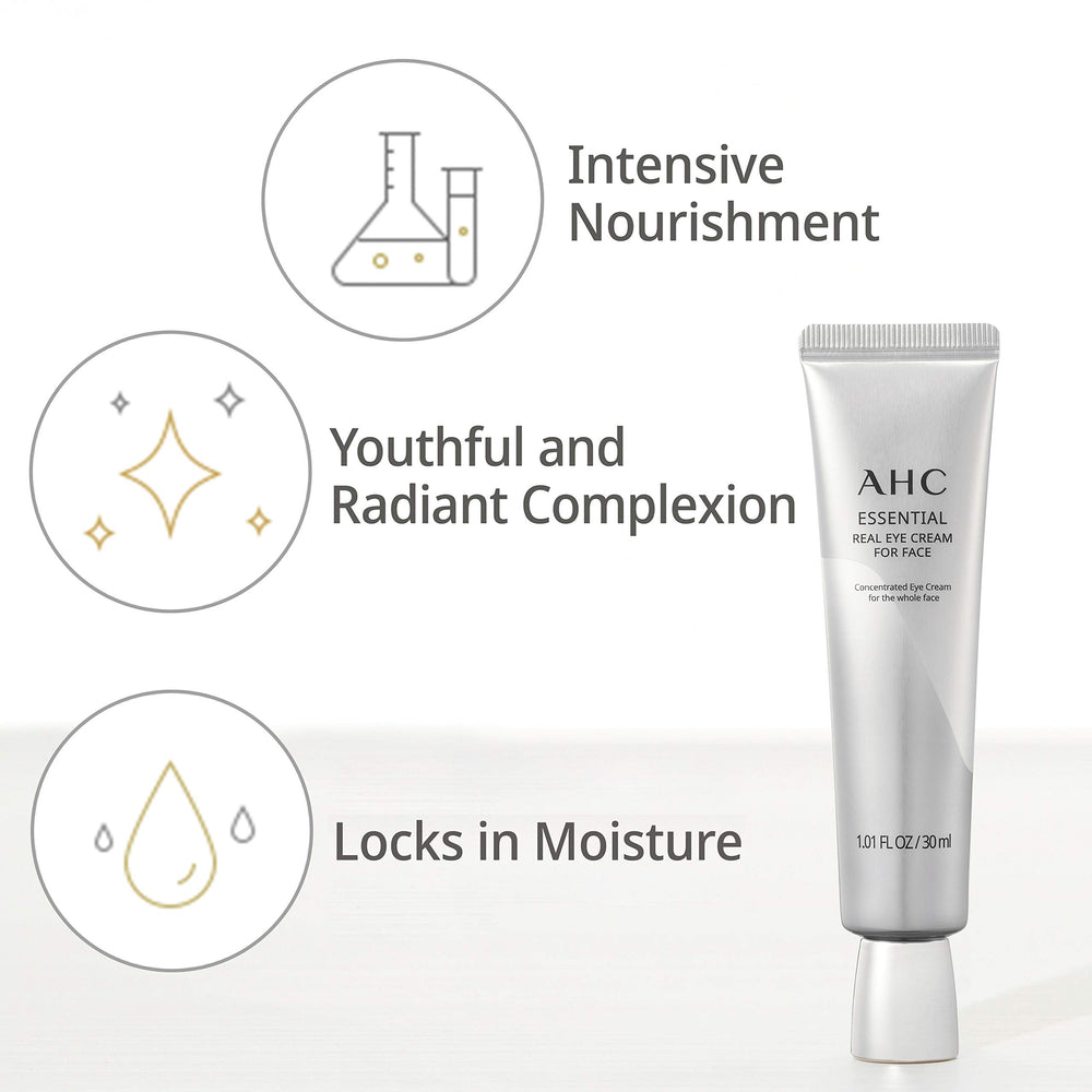 AHC Face and eye application routine close-up demonstrating multi-use application.