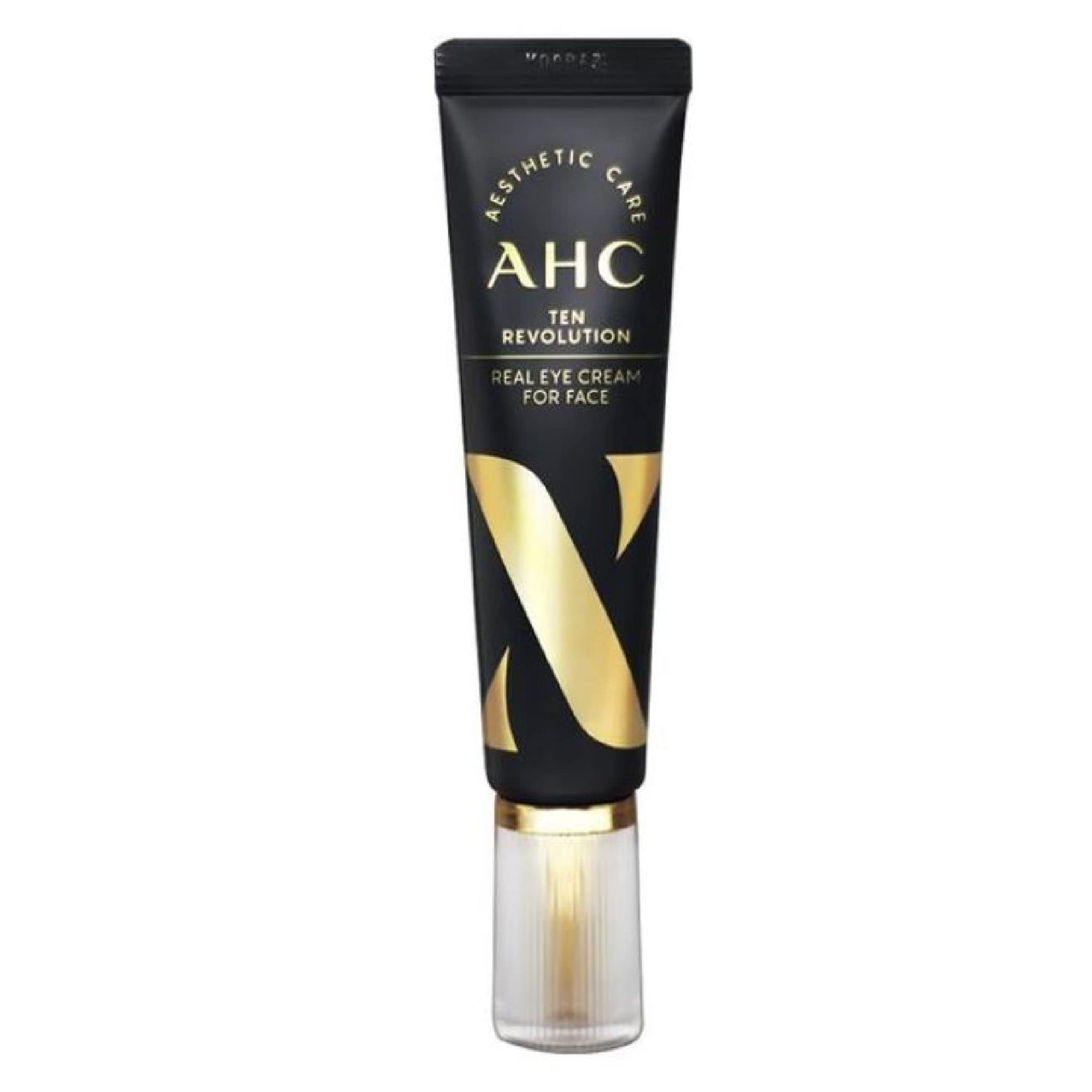 AHC TEN Revolution Real Eye Cream packaging detail, includes four 30 ml tubes.