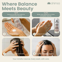 Color treated hair benefits from Ahimsa Gentle Daily Shampoo’s gentle cleanse