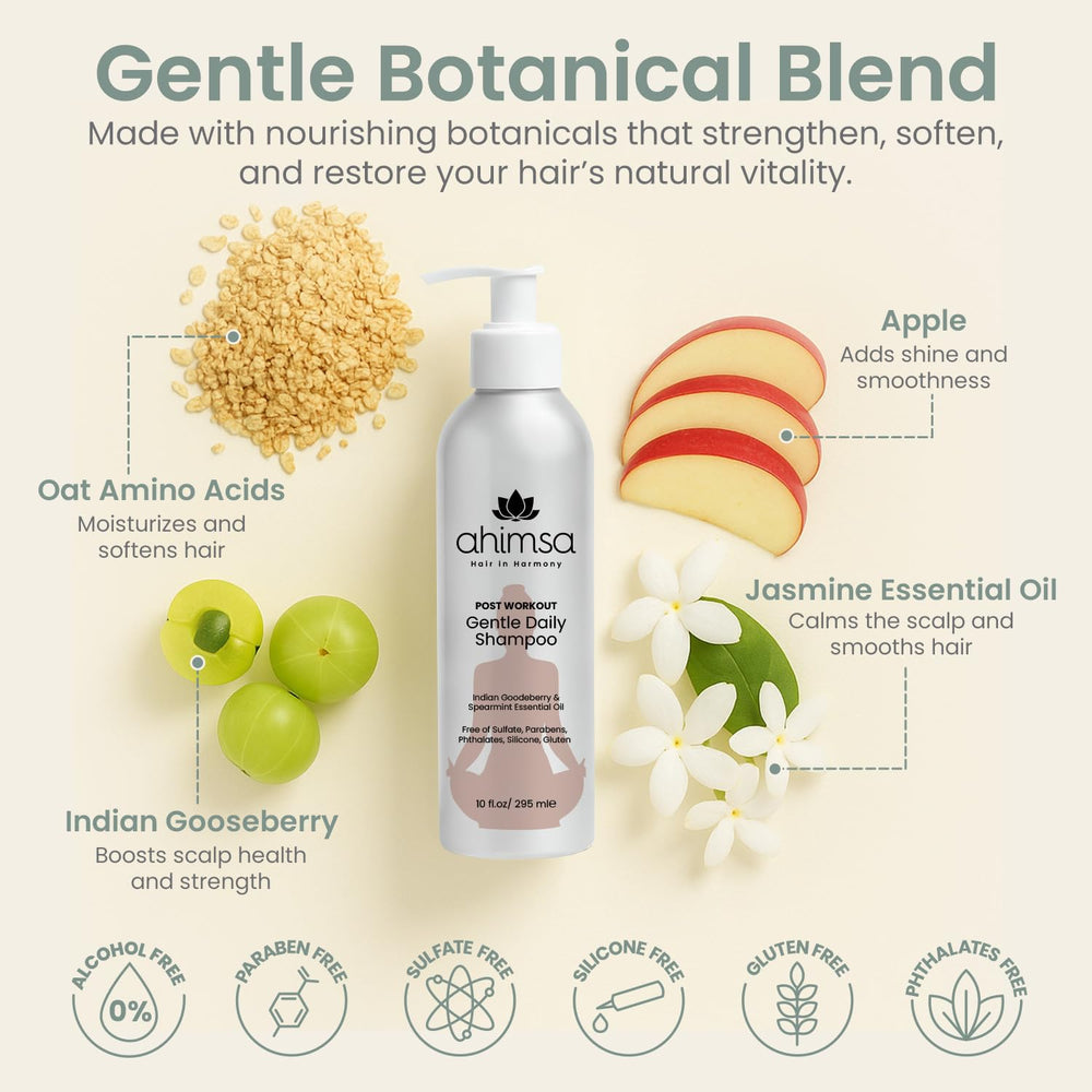 Creamy lather from Ahimsa Gentle Daily Shampoo softening dry strands