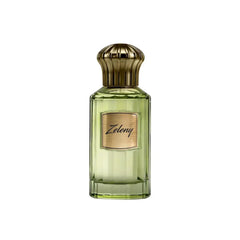 Ahmed Zeleny bottle front by Ahmed Al Maghribi, versatile fragrance for daily wear.