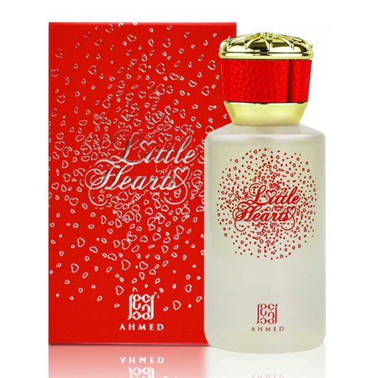 Ahmed Little Hearts EDP bottle cap close-up, sleek on-the-go design