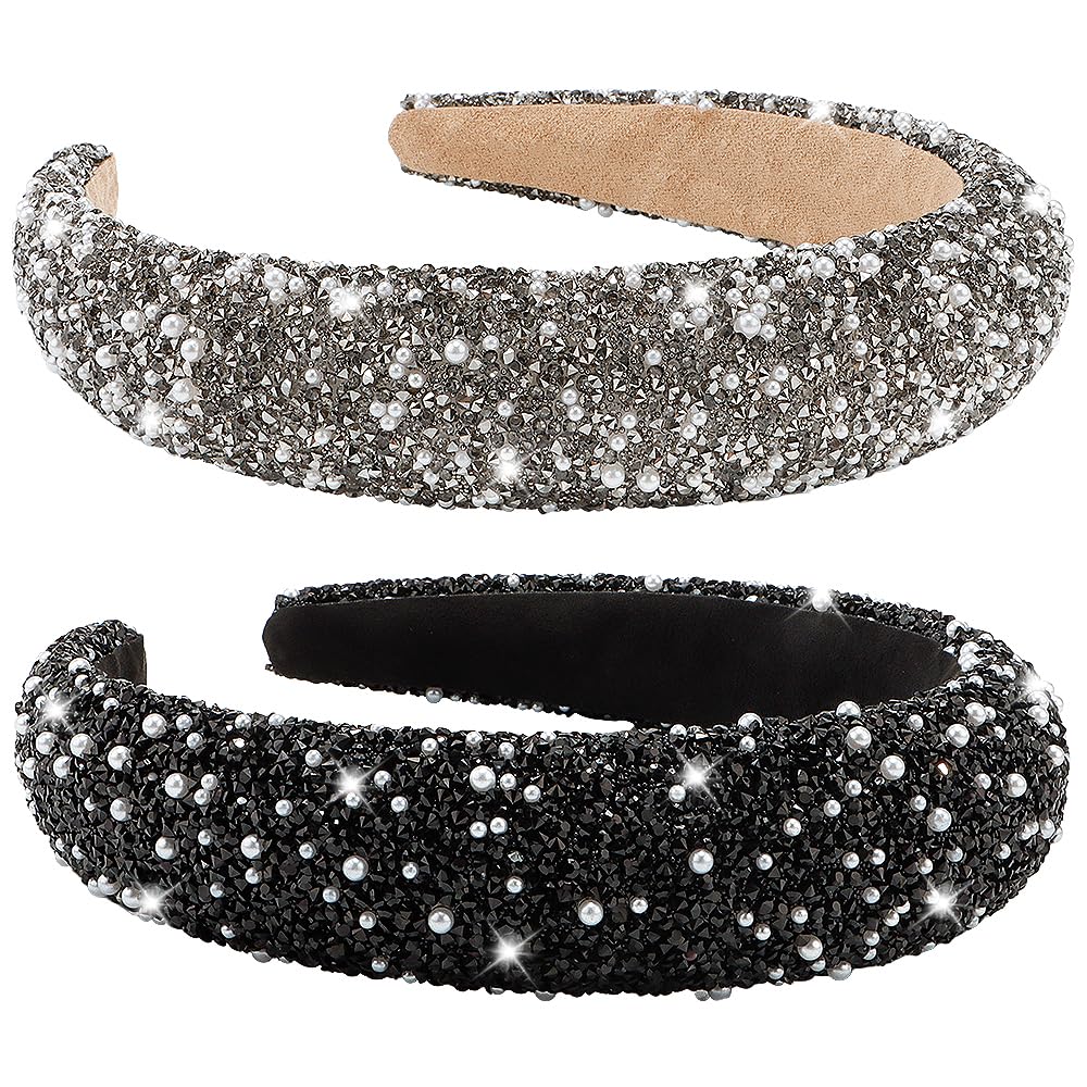 AHONEY rhinestone headband with pearls for a glamorous evening look