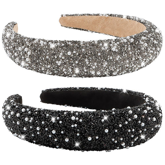 AHONEY rhinestone headband with pearls for a glamorous evening look