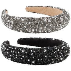 AHONEY rhinestone headband with pearls for a glamorous evening look
