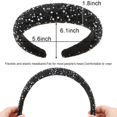 AHONEY rhinestone headband close-up with glitter accents