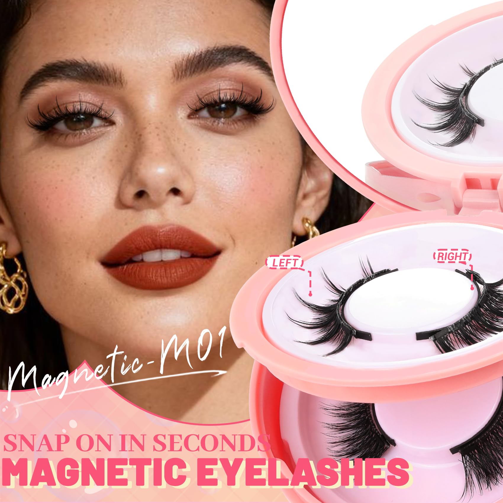 All-day hold from Ahrikiss magnetic lashes with strong magnets