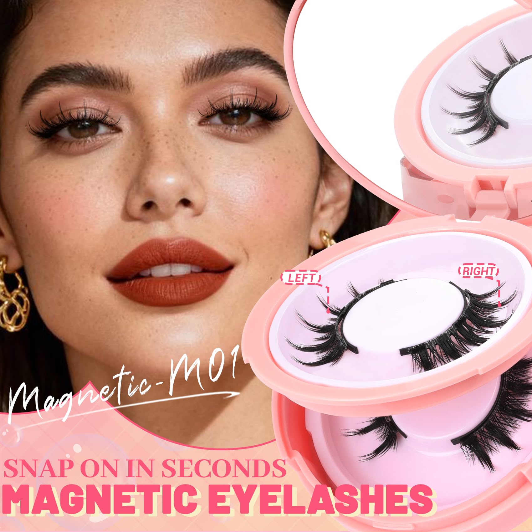 Ahrikiss reusable lashes in a compact travel case.