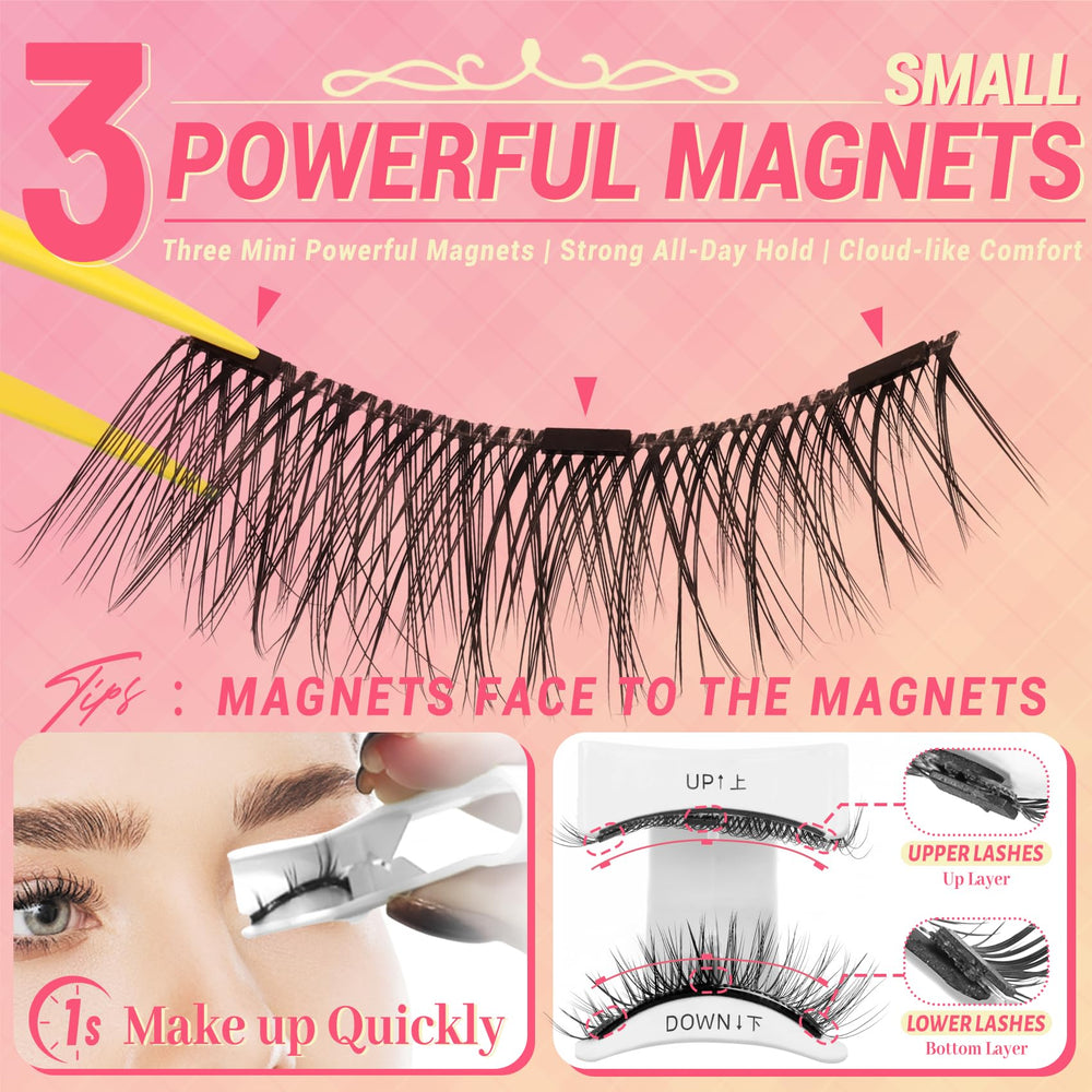 Compact magnetic box with mirror by Ahrikiss for travel-ready lashes