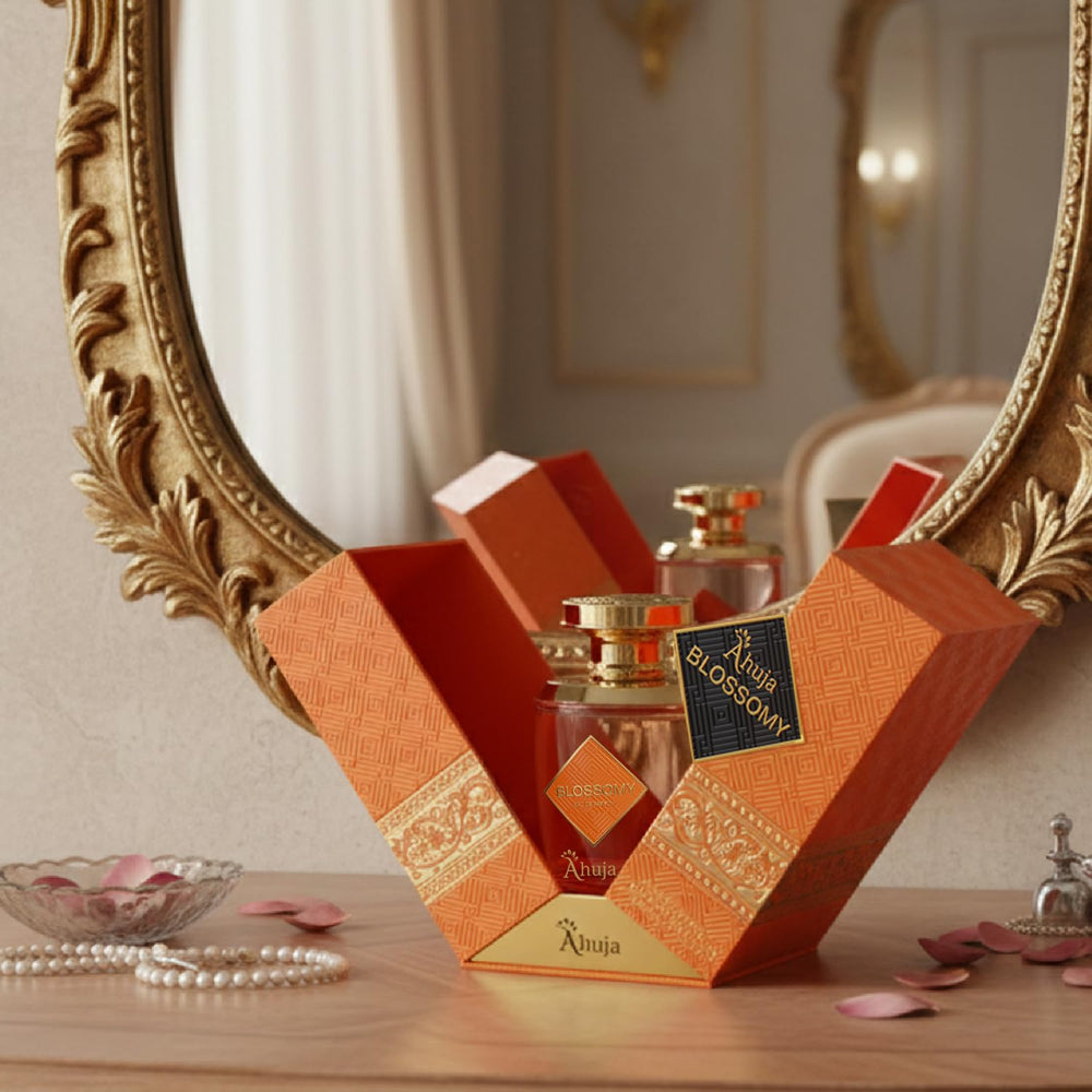 AHUJA Blossomy day-to-night wear for versatile, all-day fragrance.
