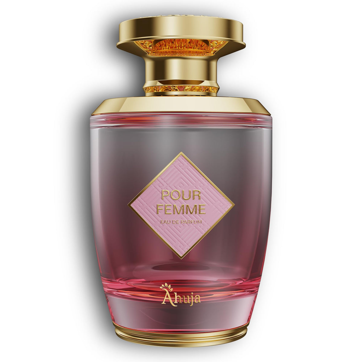 AHUJA Pour Femme bottle front shows luxury for daily elegance and confidence.