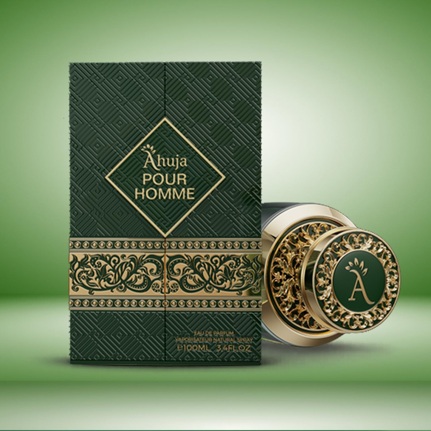AHUJA Pour Homme geranium detail signaling refined elegance.