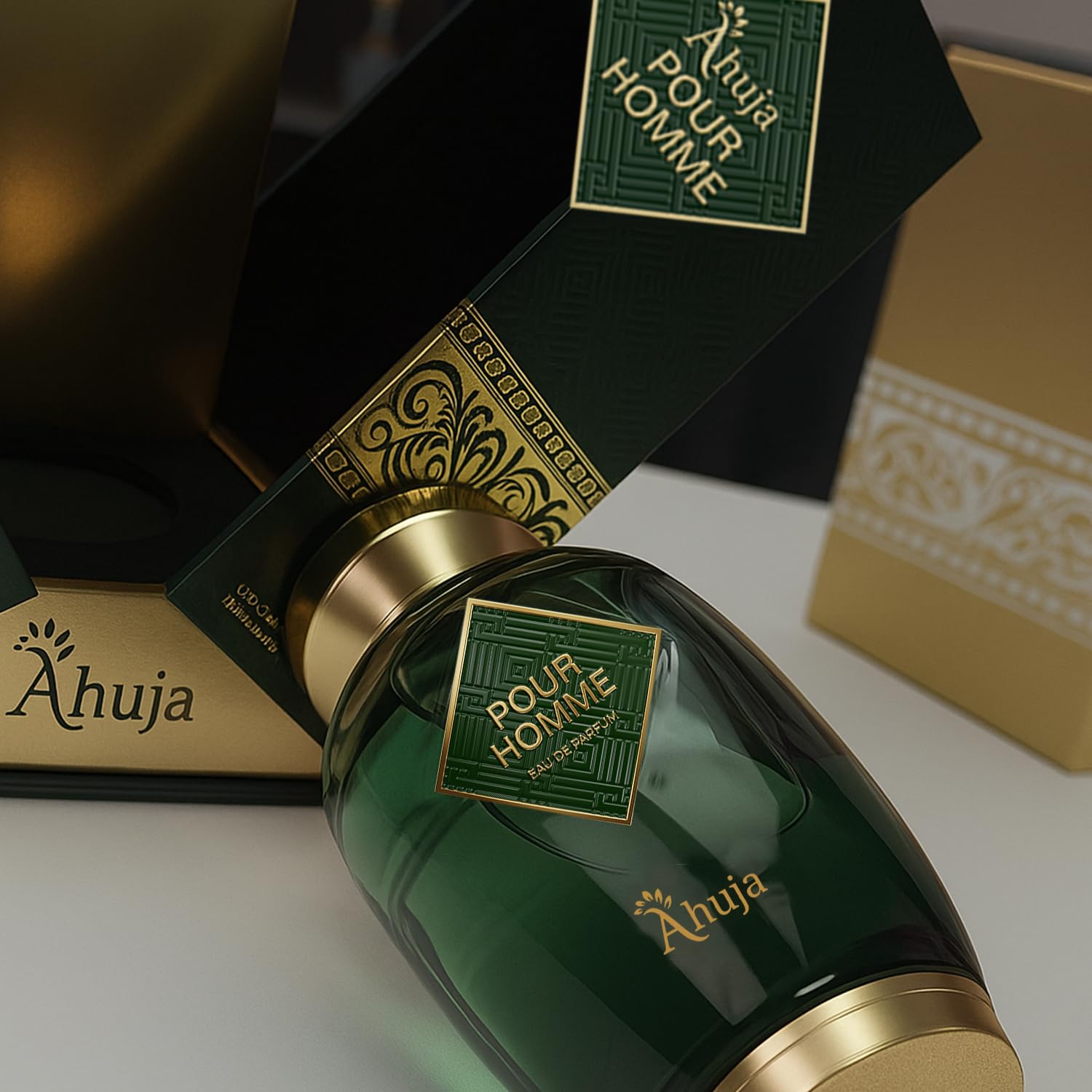AHUJA Pour Homme gift box presentation suggesting a thoughtful present.