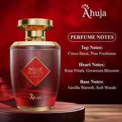 Top view of AHUJA Rouge Fusion bottle evokes premium gifting