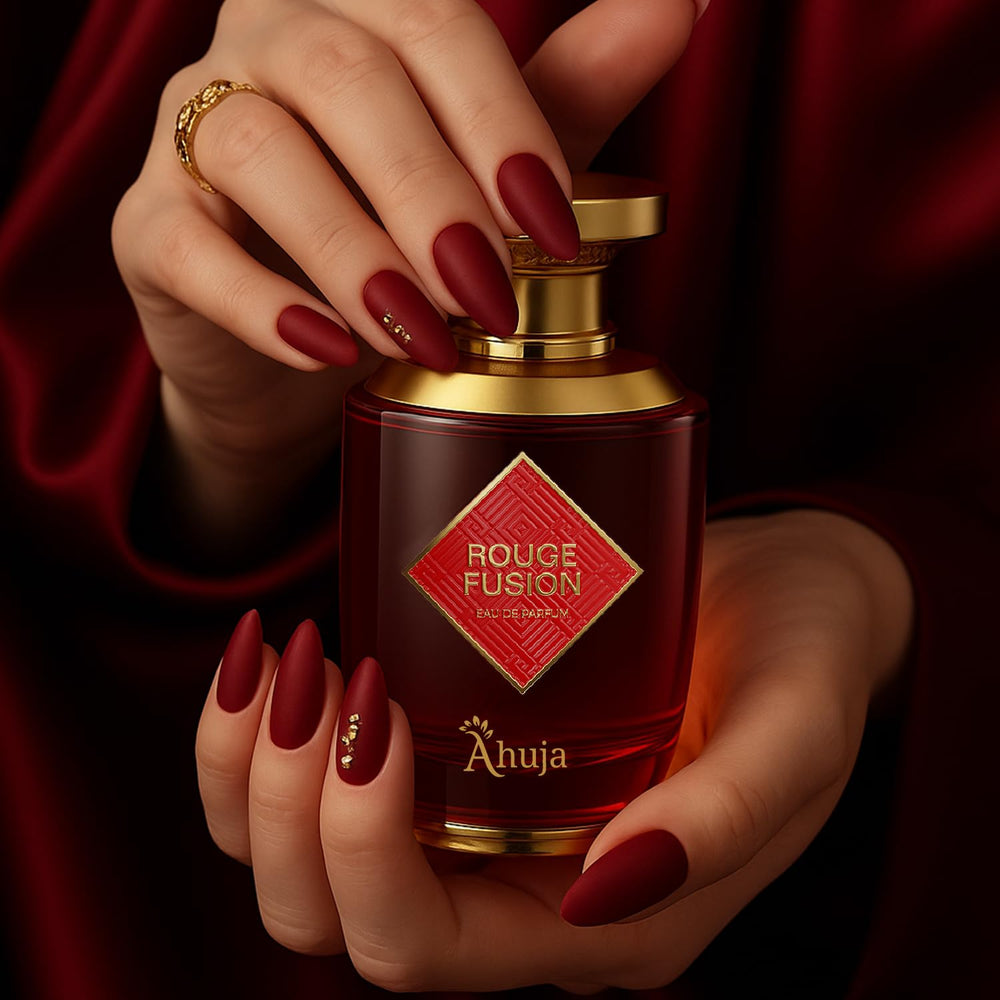 Wooden cap detail adds tactile luxury to the bottle