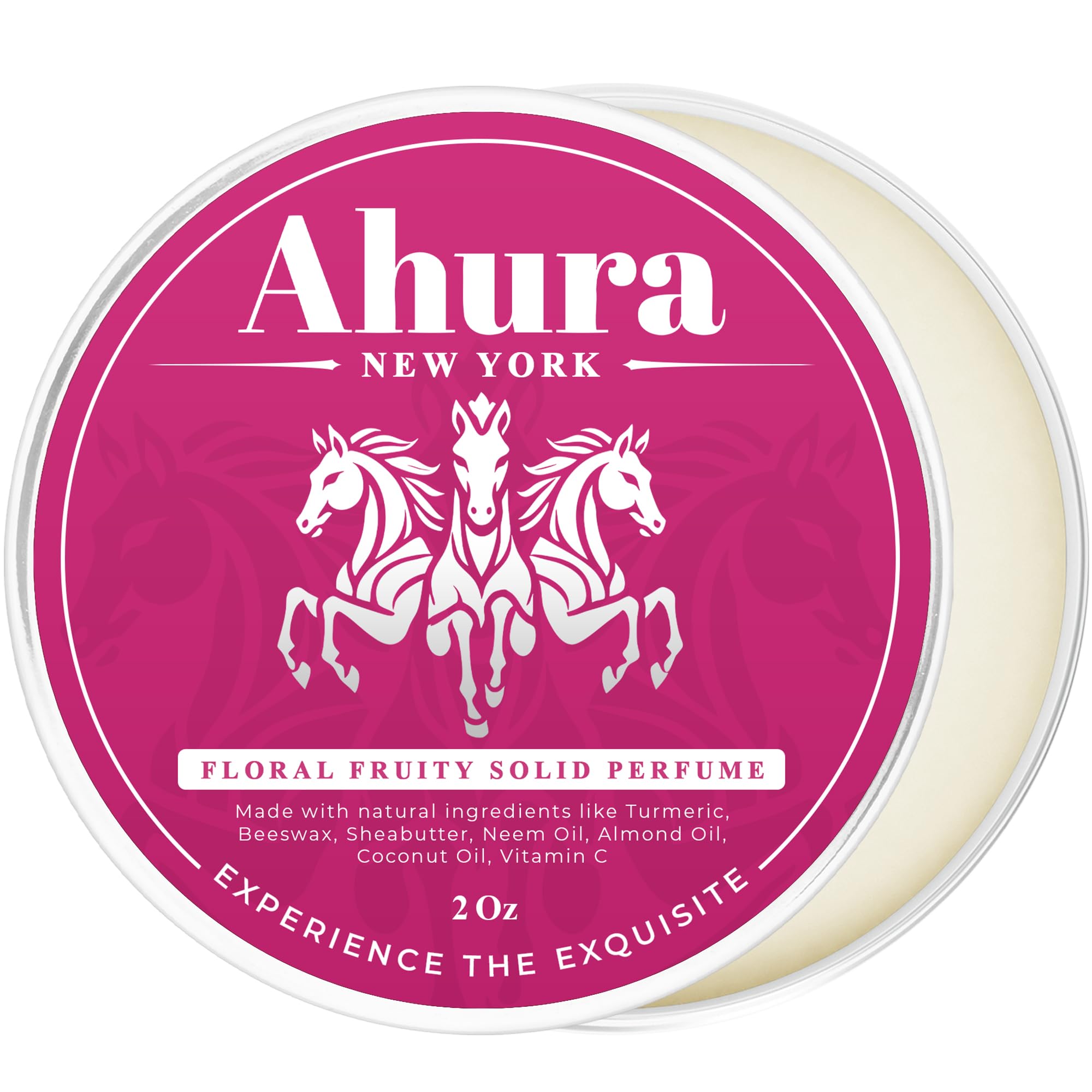 Close-up of iris note in Ahura perfume for floral depth.